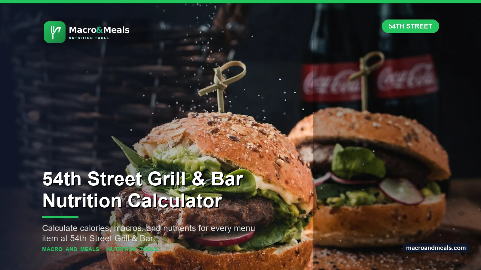 54th Street Grill & Bar Nutrition Calculator Visual Guide
