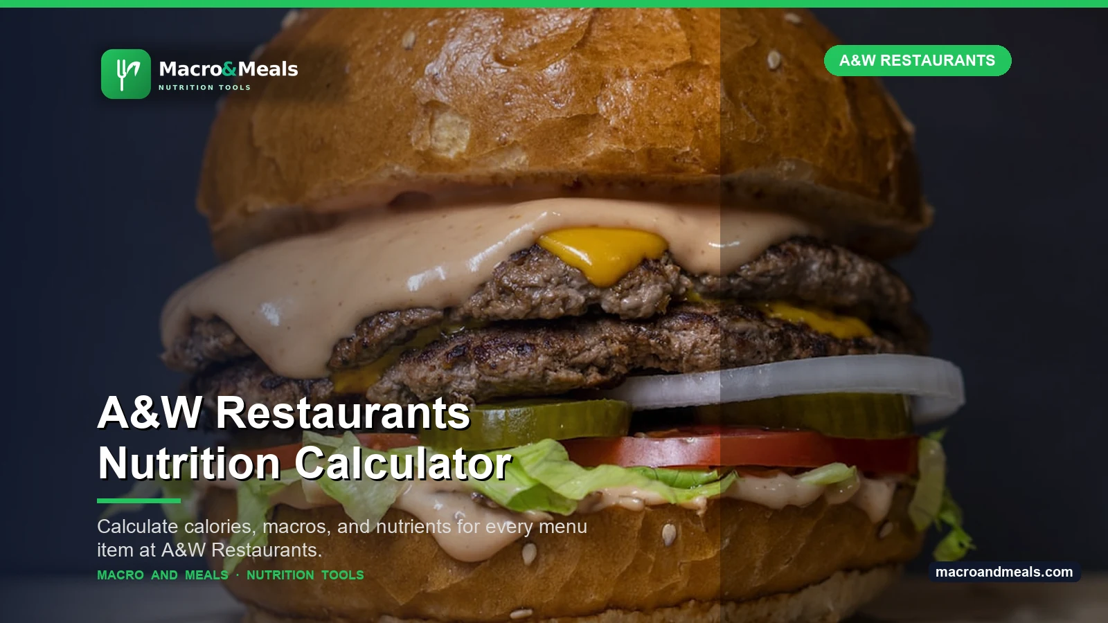 A&W Restaurants Nutrition Calculator Visual Guide