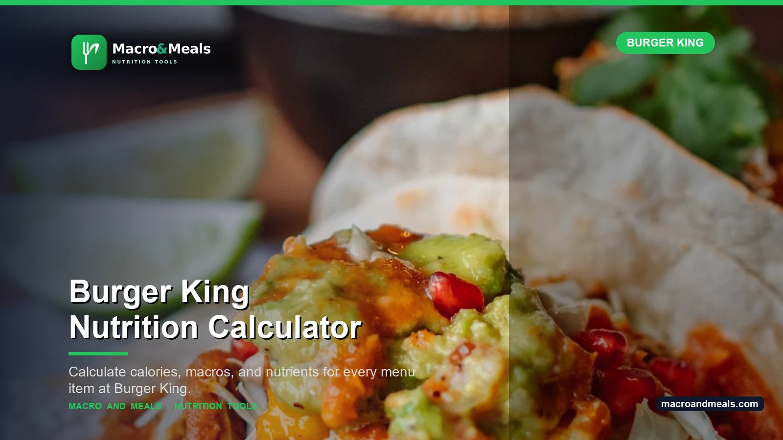 Burger King Nutrition Calculator Visual Guide