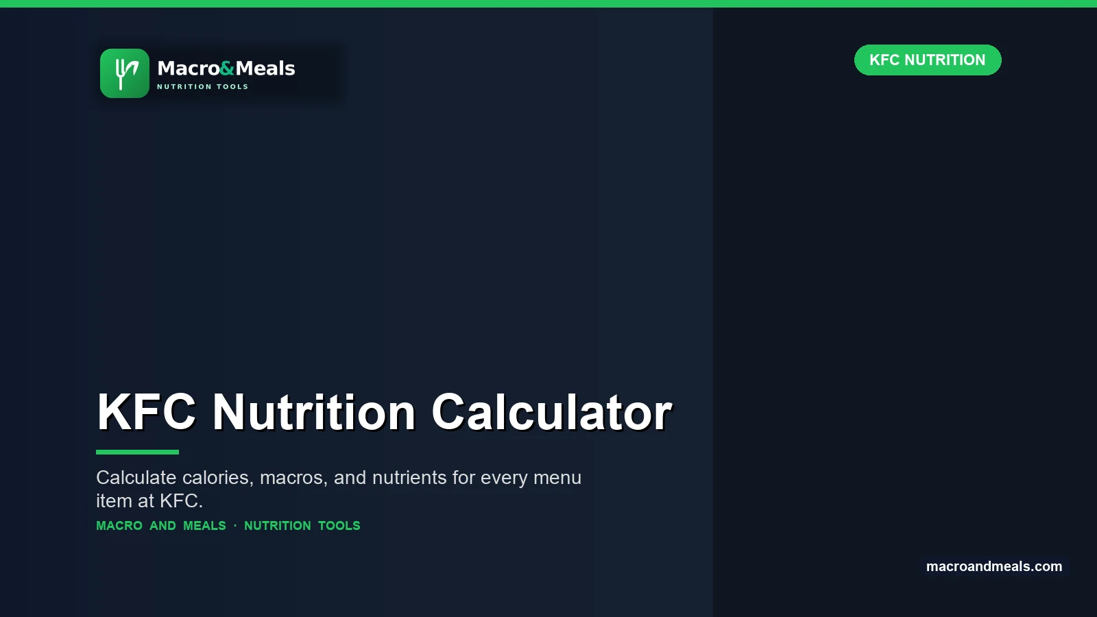 KFC Nutrition Calculator Visual Guide