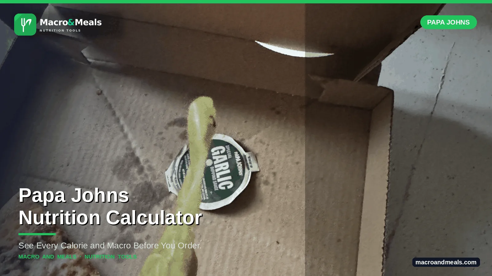 Papa Johns Nutrition Calculator