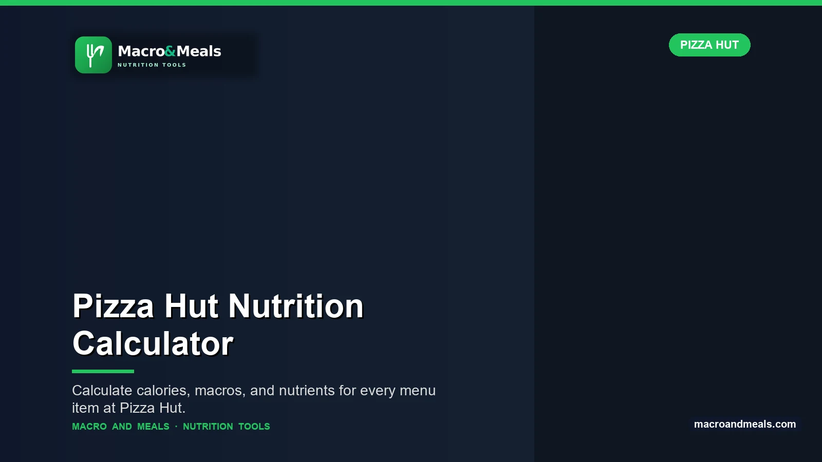 Pizza Hut Nutrition Calculator Visual Guide