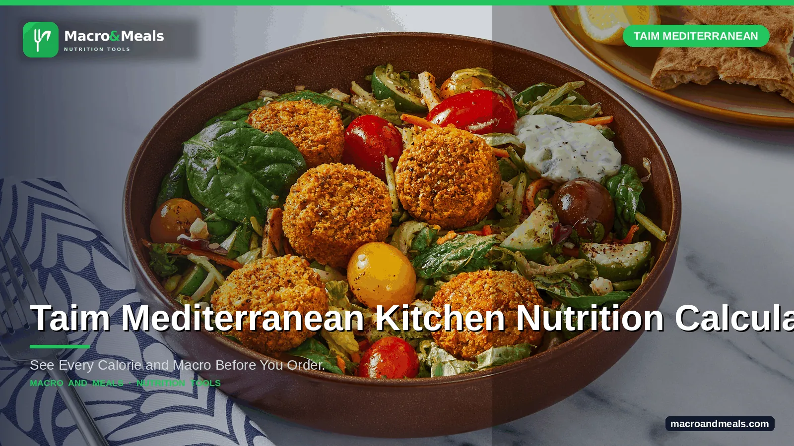Taim Mediterranean Kitchen Nutrition Calculator
