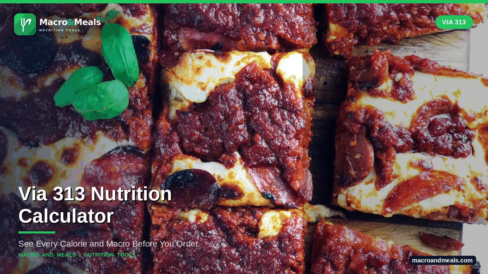 Via 313 Nutrition Calculator Visual Guide