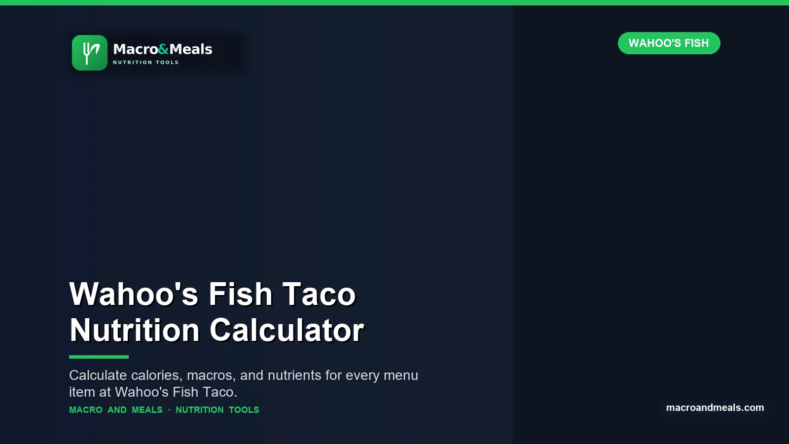 Wahoo's Fish Taco Nutrition Calculator Visual Guide