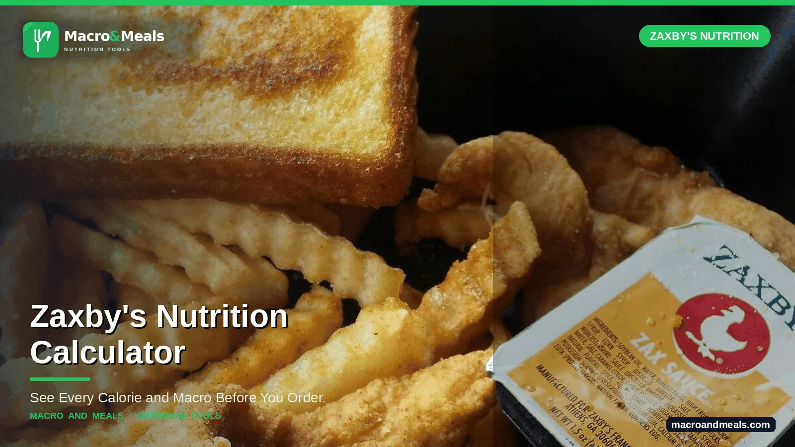Zaxbys Nutrition Calculator